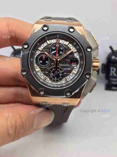 Swiss Audemars Piguet Royal Oak Offshore Michael Schumacher Black Leather Band Watch